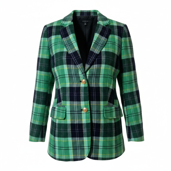 Talbots Jackets & Blazers - Talbot's Classic Shetland Aspen Plaid Wool Blend Multi Color Blazer Size 16